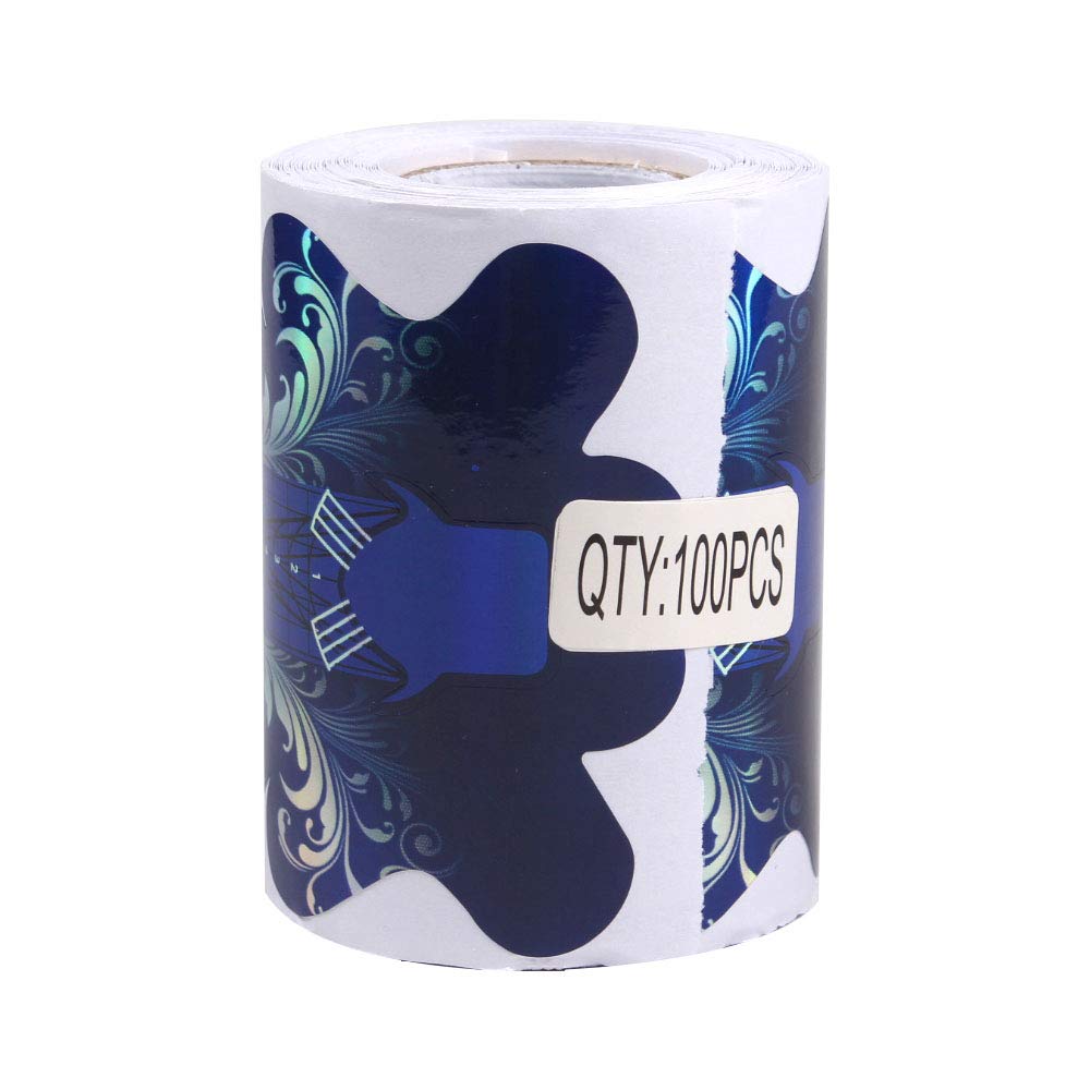 FingerAngel 100PCS Stiletto Nail Tips Laser Blue Nail Forms Gel Polish Extension Forms Acrylic Tips Nail Art Decoration DIY Nail Gel Curl