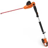 GARCARE 20V Cordless Pole Hedge Trimmer with 18" Dual Action Blades | 11-Position Adjustable Head. 8.5 FT Long Reach Trims Tall Hedges &amp; Bushes Easily. Includes 4.0Ah Battery &amp; Fast Charger