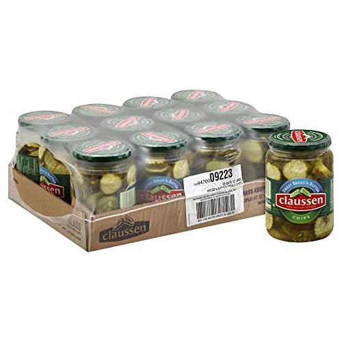 Kraft Claussen Bread N Butter Sliced Pickle Chips, 24 Ounce 12 per