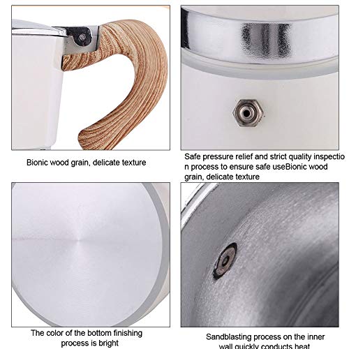 POHOVE Espressokocher, 150 ml/300 ml, für Herd, Espressokocher, Mokkakanne, Aluminium-Kaffeemaschine, italienische… – Bild 5