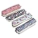 sunjazz 4 Pack Flower Floral Canvas Cosmetic Pen Pencil Stationery Pouch Bag Case