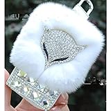 EVTECH(TM) Universal Car Smart Key Chain Leather Holder Cover Case Fob Remote 3D Handmade Luxury Shining Glitter Crystal Diamond Rhinestones (100% Handcrafted)