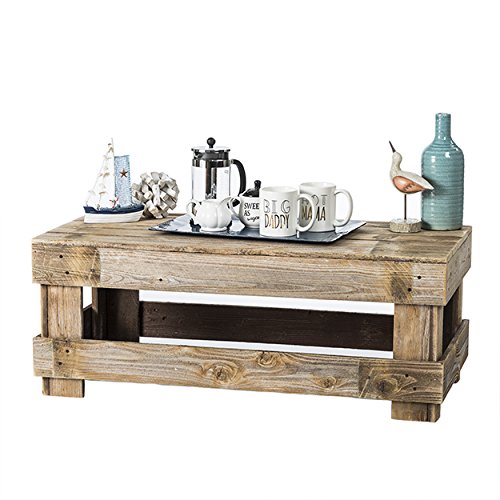 del Hutson Designs - Rustic Barnwood Coffee Table, USA Handmade Reclaimed Wood (Natural)