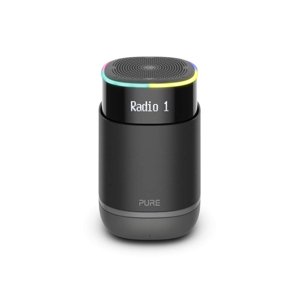 Pure StreamR Portable Wireless Bluetooth Speaker with DAB Digital Radio, Alexa Voice Technology and Bluetooth Streaming - Charcoal