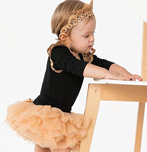 Baby Girls Skirt Set, 3PCS Toddlers Tutu Dress Black Party Outfits with Headband, Clothing Set Gift for Halloween, Thanksgiving Day, Birthday (XL (12-24 Months))
