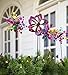 Plow & Hearth Set of 3 Metal Pinwheel Decorative Garden Stakes 7 L x 4.25 W x 22 H Multicolored