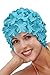 Original Sync Swimwear Petal Swim Caps I Vintage Retro Flower Bathing Cap Pastel Blue