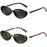 FEISEDY Retro Oval Cateye Sunglasses for Women Men Fashion Small 90s Style Vintage Shades B4180