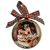 Disney Mickey and Minnie Mouse Victorian Glass Ornament