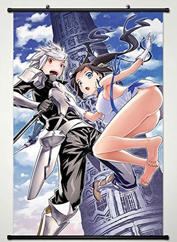 CAIWEIWallPostersWall Scroll Poster Fabric Painting For Anime Is It Wrong to Try to Pick Up Girls in a Dungeon Bell Cranel & Hestia 028 L