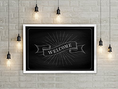 White Framed Premium Surface Magnetic Large Chalk Board- 24"x36" Perfect for Chalk Markers and Home Decor
