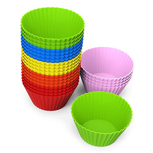 EXVI Non-Stick Silicone Bakeware Baking Muffin Cups Cupcake Liner Sets for Muffin Snacks Ice Cream Chocolate Dessert Molds