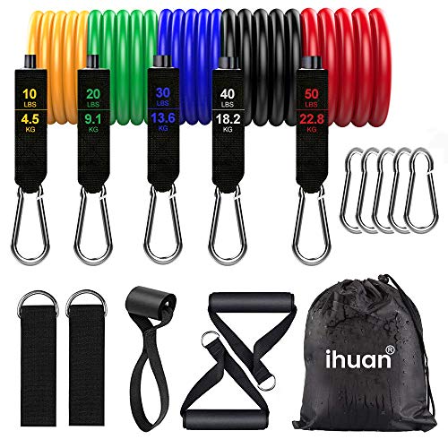 ihuan [Update 2020] Resistance Bands Exercise Set with Door Anchor