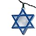 Kurt Adler UL 10-Light Hanukkah Star of David Light Set