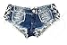 Soojun Women's Low Rise Lace Up Cheeky Mini Denim Shorts Clubwear, US 6-8, 2 Blue