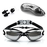Lucky998 New Corrective Swimming Goggles with Ear Plug connect to-100% Highest Grade UV Protection Anti-Rays and Anti-fog - Ideal for All Types of Water, Pool, Water Sports
