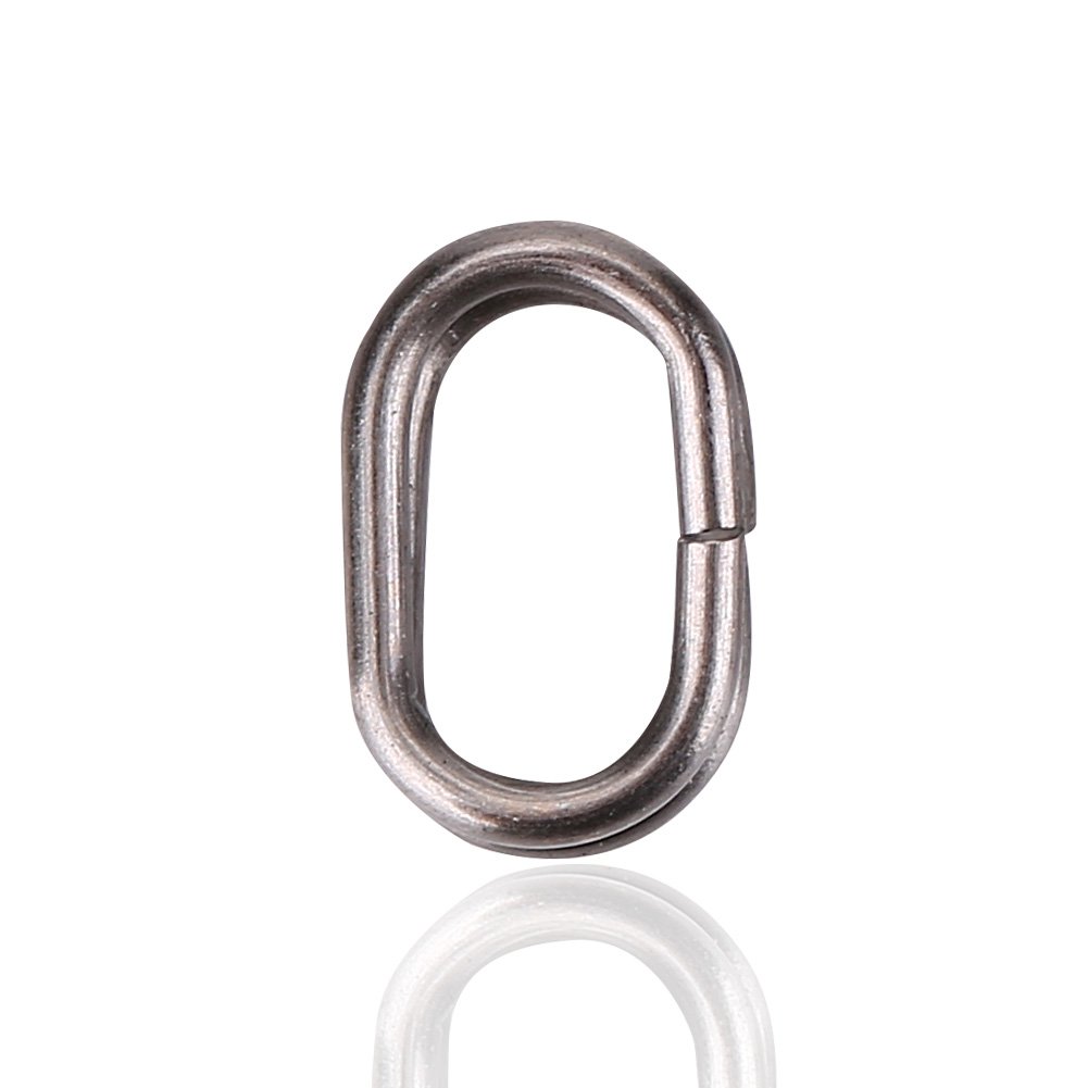 Oval Split Rings, 100Pcs Durable Swivel Snap Connectors, Carp Fishing Tackle Components 5x8mm for Anglers, Freshwater Carp Sessions, Tackle Setup and Multi-Species Fishing Scenarios