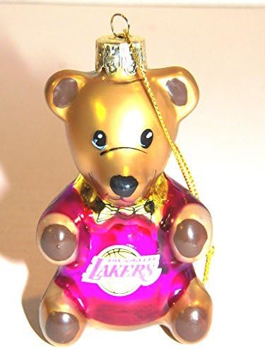 Los Angeles Lakers 3 5 Blown Glass Teddy Bear Ornament By Topperscot Amazon Co Uk Kitchen Home