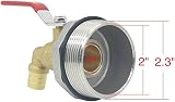 Bandelt 2" Water Drum Faucet Spigot 3/4" Brass 55 Gallon Barrel EPDM Gasket view 4