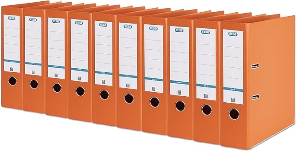 Elba 10 x A4 Smart Pro+ 8cm Wide Plastic Folder Orange