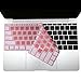 Mosiso Keyboard Cover for MacBook Pro 13 Inch 2017 & 2016 Release A1708 No Touch Bar & New MacBook 12 Inch A1534 Protective Skin, Hollow Rose Gold and White