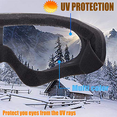 Unisex Pilot Motorcycle Goggles Ski Snowboard Anti-UV Anti-fog Protect Safety Glasses