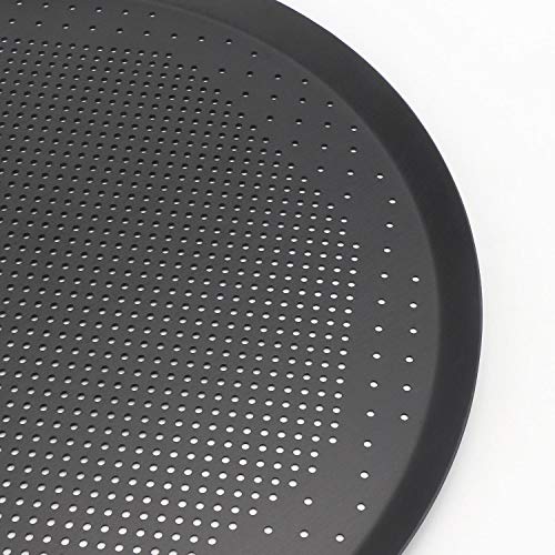 Perforated Pizza Crisper, Segarty 12 inch Pizza Pan with Holes, Professional Pizza Tray for Oven, Thickened Steel Round Pizza Baking Sheet Kitchen Bakeware Set for Home & Restaurant - Thumbnail 4