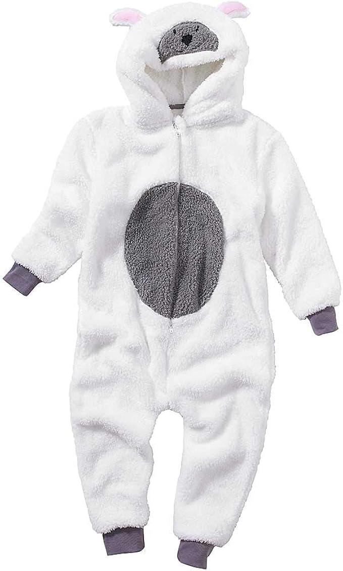 white fluffy onesie child