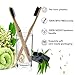 Bamboo Toothbrush Biodegradable Toothbrush with Charcoal Infused and Medium Bristles (4 pack)