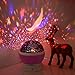 Adoric Kids Night Light, Star Moon Light Rotating Projector, 4 LED Bulbs 8 Modes USB Cable, Night Lighting Lamp for Nursery Baby Children Kids Bedroom Birthday Christmas (Pink)