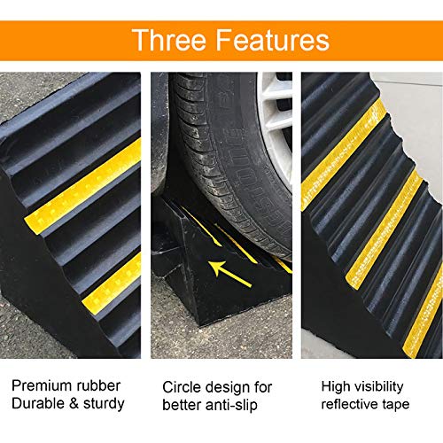 B BAIJIAWEI 2 Pack Heavy Duty Rubber Parking Guide Garage Wheel Stop