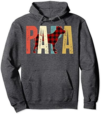 Unisex Papa American Pit Bull Terrier Hoodie 2XL Dark Heather