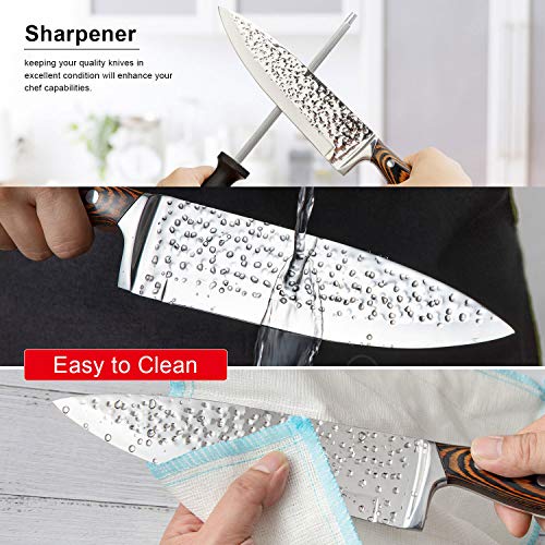 Knife Set, Elegant Life 15-Piece Kitchen Knife Set with Block Wooden, Manual Sharpening for Chef Knife Set, Self Sharpening for Chef Knife Set, Japan Stainless Steel, Boxed Knife Sets - Thumbnail 3