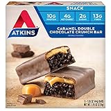 Atkins Snack Bar, Caramel Double Chocolate Crunch, Keto Friendly, 7.76 Ounce (Pack of 1)