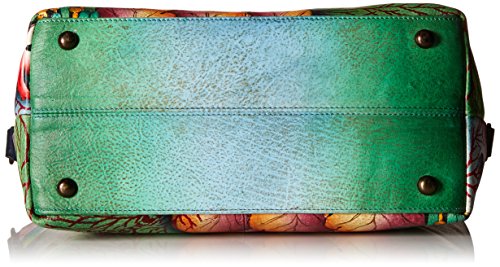 Anuschka Hand-Painted Leather Medium Convertible Satchel | Top Handle Shoulder Bag/Purse | Ocean Treasures