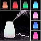 Unishow 100ML LED 7 Rainbow Colors Change Ultrasonic Aroma Diffuser Air Humidifier Mist Maker (Plain Mountain)