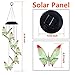 Solar Butterfly Wind Chimes Outdoor- Waterproof Solar Powered LED Changing Light Color 6 Green Butterflies Mobile Romantic Wind-bell For Home, Party, Festival, Night Garden Decoration(blackboard)