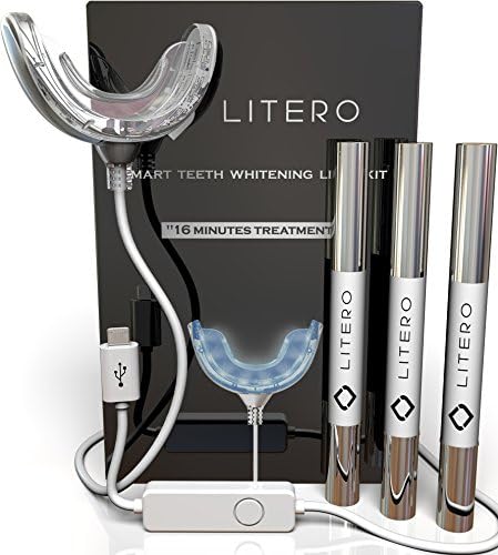 #1 Best Home Teeth Whitening Kit with LED Light - Guaranteed Removes Coffee, Tea & Tobacco Stain - 35% Carbamide Peroxide