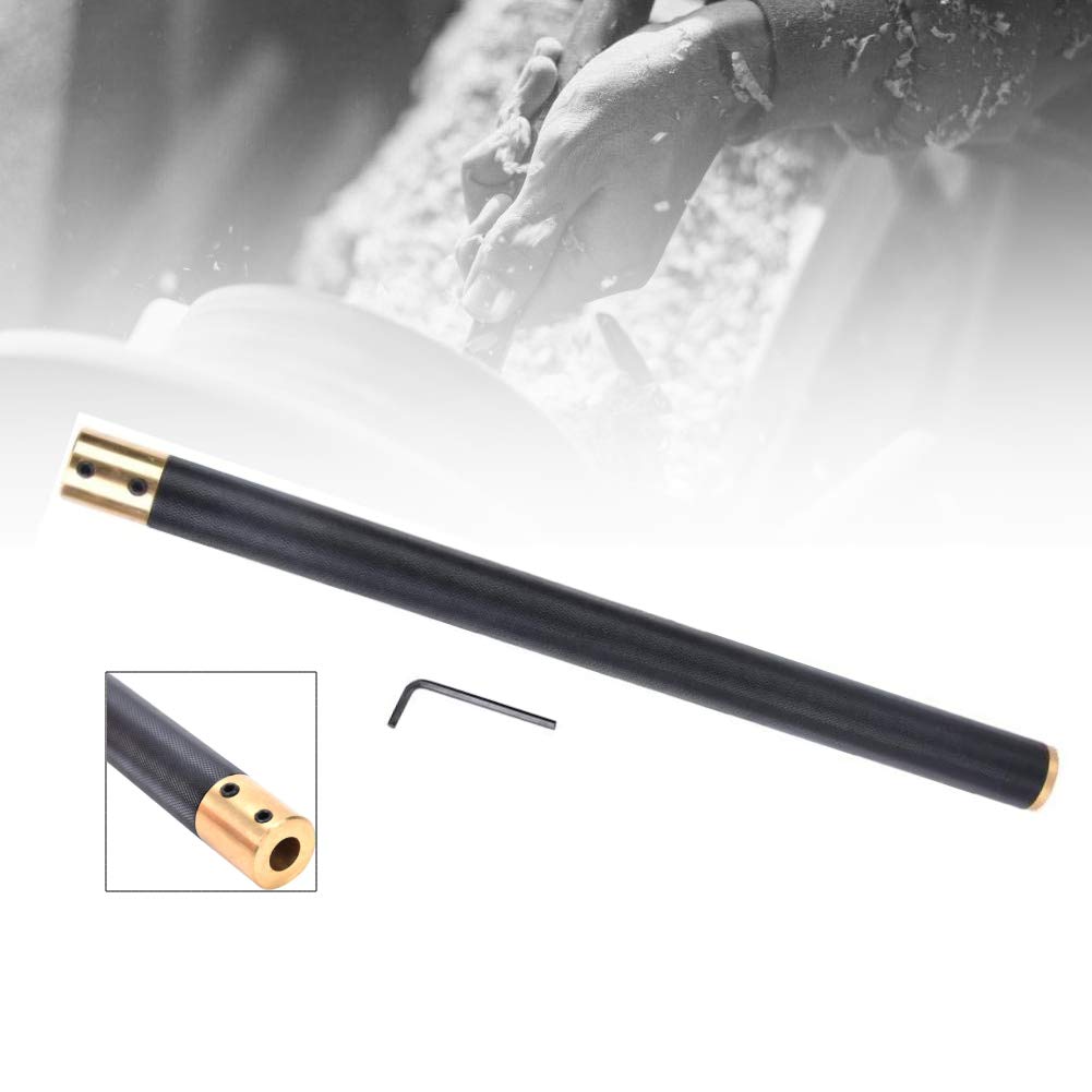 Lathe Turning Tool Handle, 12mm Lathe Alloy Grip Handle Wood Lathe Tool Bar, Round Hole, with Hex Wrench (Round Hole Handle)