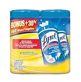 Lysol Disinfecting Surface Wet Wipes 80 Count Value Double Pack Spring Waterfall, 160 Count