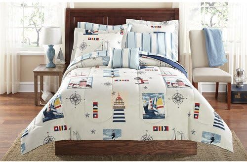 Amazon Com Lighthouse Sailboat Nautical Twin Comforter Set 7