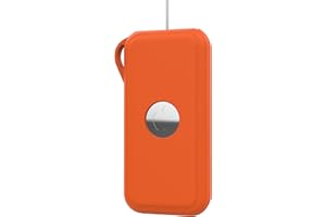 WOENJO Silicone Case for Apple Vision Pro Battery, Liquid Silicone Case, Full Body Protective Cover, Shockproof, Slim Fit, Comes with a Metal Key Ring to Hang on Your Backpack (Orange)