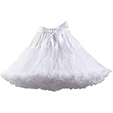 XinChangShangMao Women's Elastic Waist Chiffon Petticoat Puffy Tutu Tulle Skirt Princess Ballet Dance Pettiskirts Underskirt
