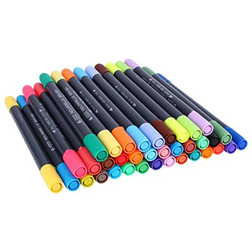 Yosoo 12/24/36/48 STA Markers Rival Shinhan Touch Brush Sketch Pen Graphic Water Based Brush Render for Adult Coloring Books (36 Colors)