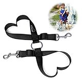 Double Dog Leash Coupler, PETBABA 30-50cm/1-1.6FT Length Adjustable Training Dog Lead for 2 Dogs Black L