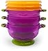 Suction Baby Bowls 1st Stage with Seal-Easy Lids-3 Small Size Hold 6oz- To-Go