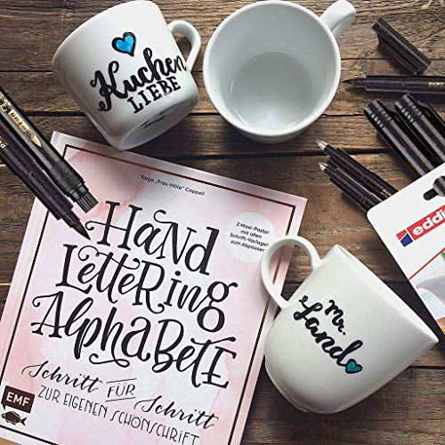 Hand Lettering Pens, Calligraphy Pen,Refillable Calligraphy Pen Hand Lettering Pens -4 Size Calligraphy Pen(6 Pack),Calligraphy, Beginners Signature,Writing Art Drawing,Illustration