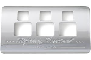 Grand General 68633 Plastic Chrome Lighting Control Panel Cover with 3-Switch Opening for Kenworth