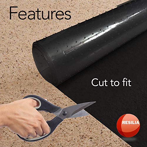Resilia Black Deluxe Plastic Carpet Runner Extra Thick, Heavy, and