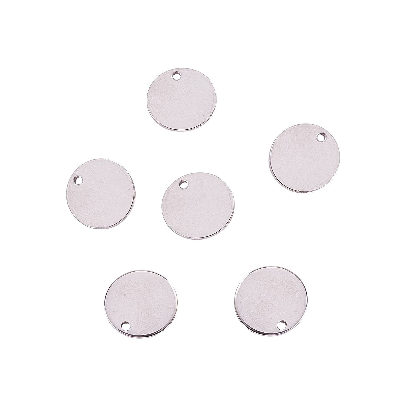 Airssory 100 Pcs 304 Stainless Steel Mini Charms Stamping Blank Tags Double Smooth Surface Flat Round Shape in Bulk for Jewellery Necklace Bracelet Keychain Making DIY Crafts - 15mm โ image 1
